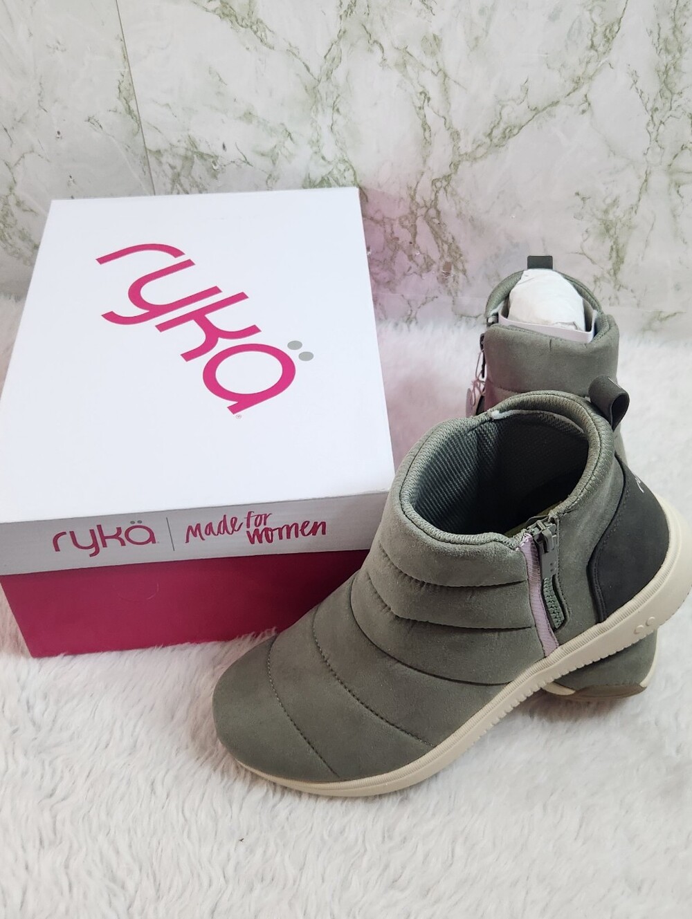 RYKA PARAGON Vetiver Green Water- Repellent Side-Zip Boots